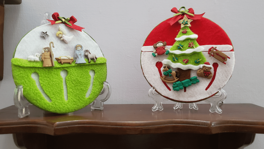 Cómo hacer bellos cuadros con botones navideños en cd